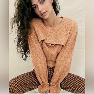 Free People Two Piece Cable Knit Sweater
